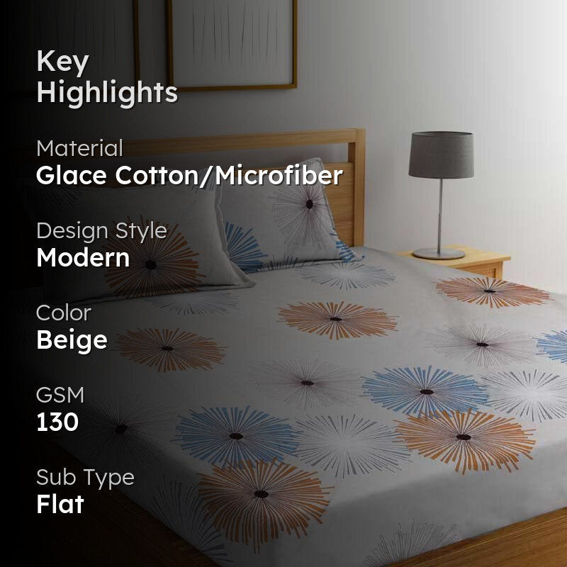 Wren Printed Microfiber Bedsheet - 130 GSM media 2
