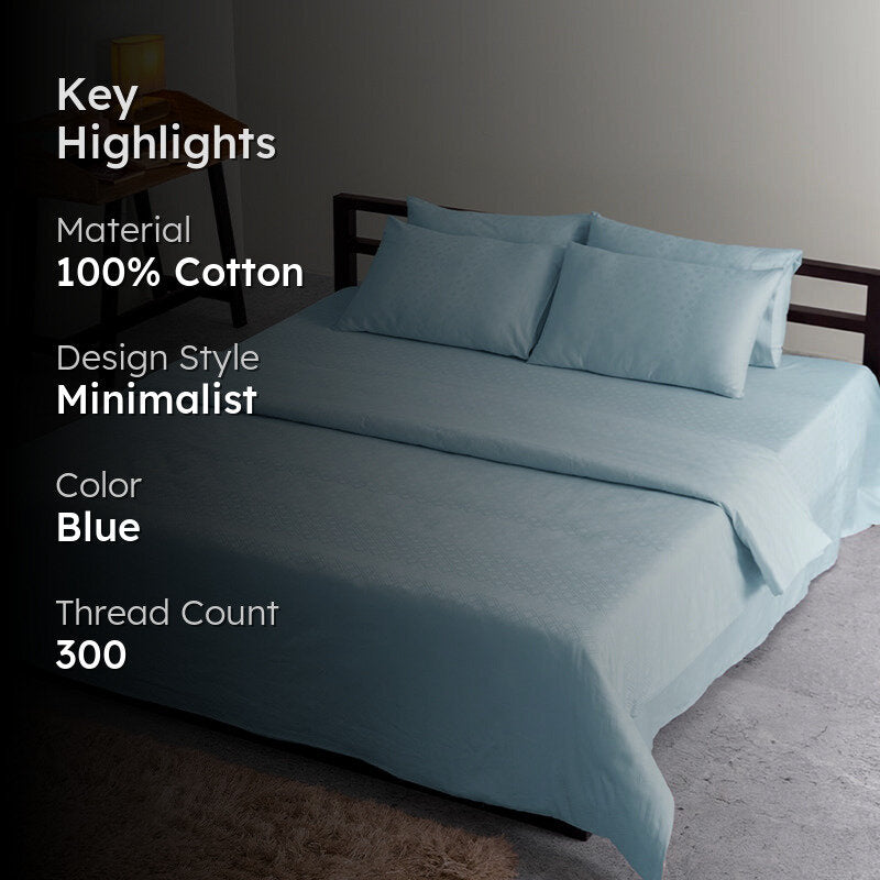 Diamond Dazz Jacquard Duvet Cover - Pale Blue media 2