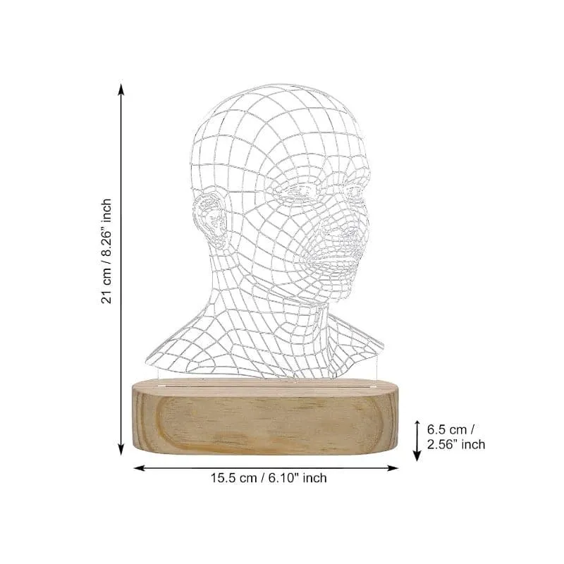 Human Face Luminance Acrylic LED Table Lamp - Brown media 4