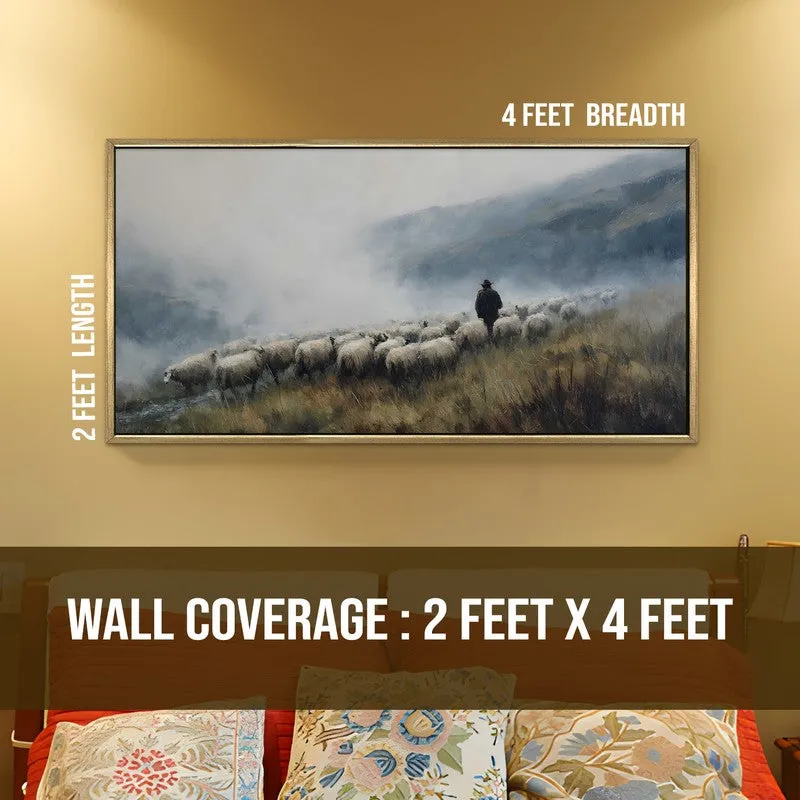 Meadow Path Canvas Wall Painting With Frame media 8