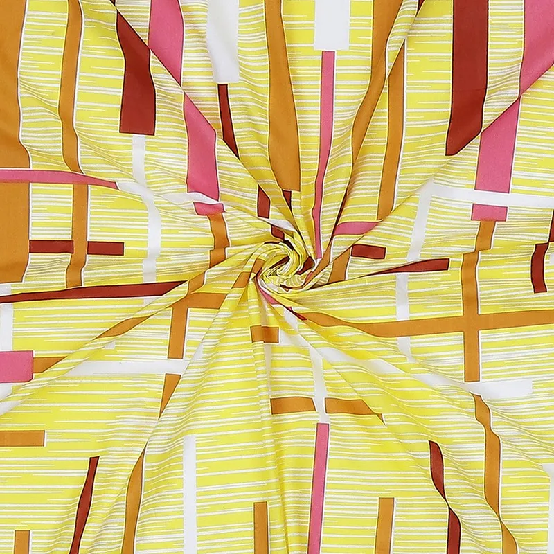 Monte Carlo Flow Stripe Cotton Bedsheet (Yellow) - 104 TC media 9