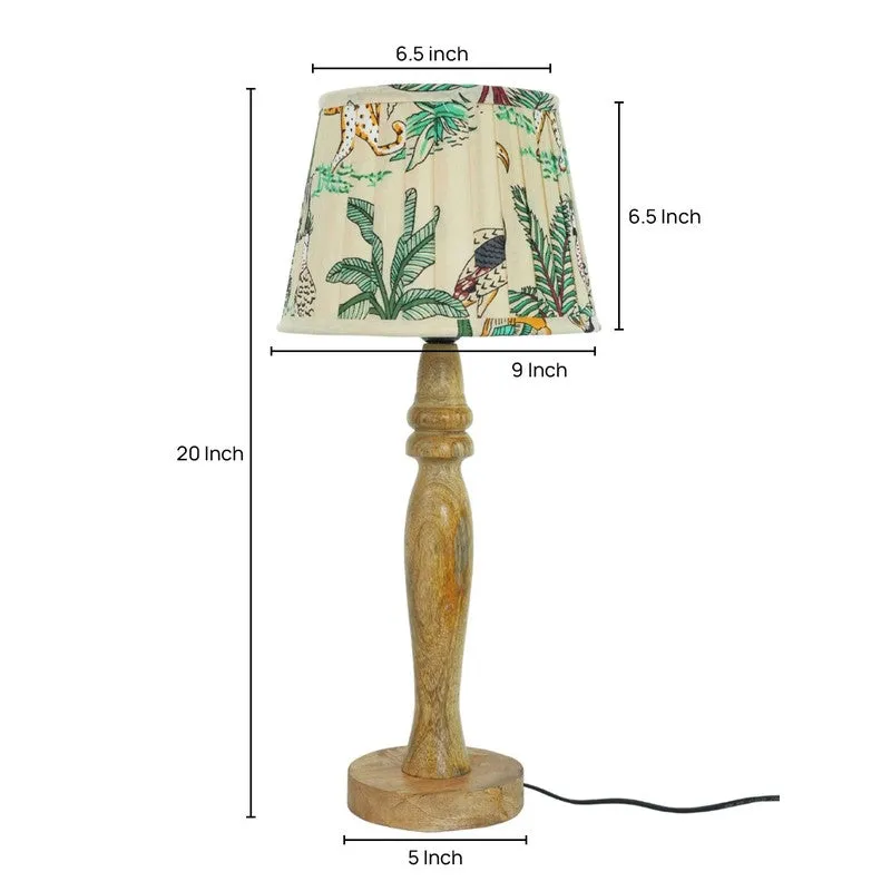 Palmera Wooden Base Cotton Table Lamp - Multicolor media 5