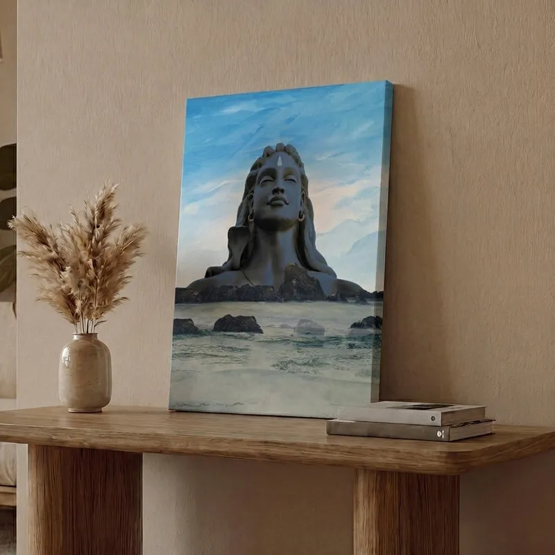 Tranquil Adiyogi Canvas Wall Painting media 1