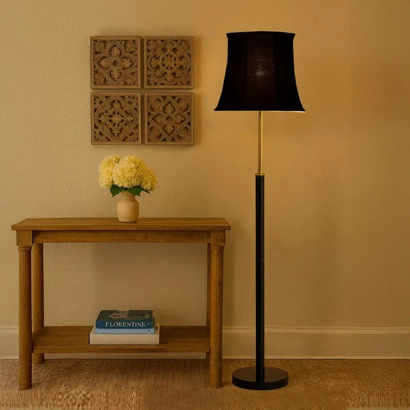 Modern Arc Wooden Floor Lamp - Black media 1
