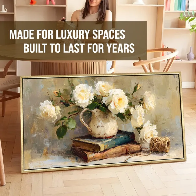 Ivory Garden Canvas Wall Painting With Frame media 5
