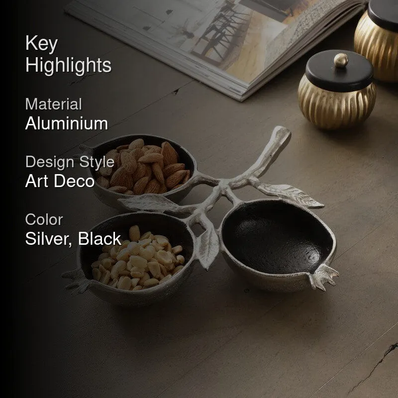 Pomegranate Shine Aluminum Platter - Black & Silver media 2