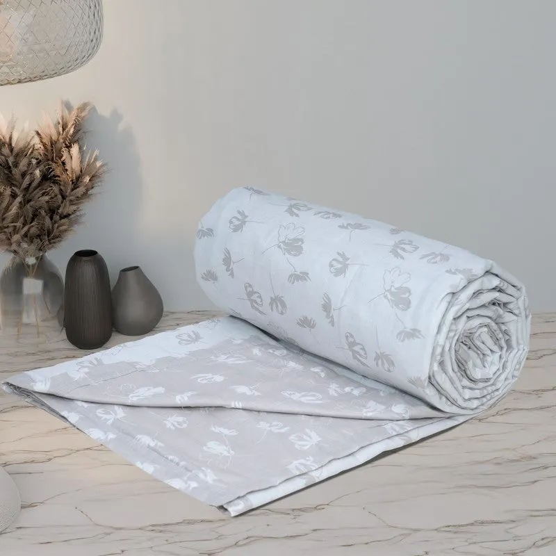 Petal Dots Reversible Cotton Dohar (Beige,White) - 120 GSM media 4