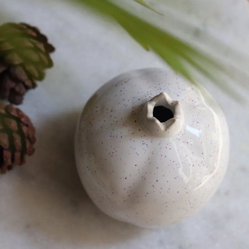 Pomegranate Ceramic Vase - White media 5