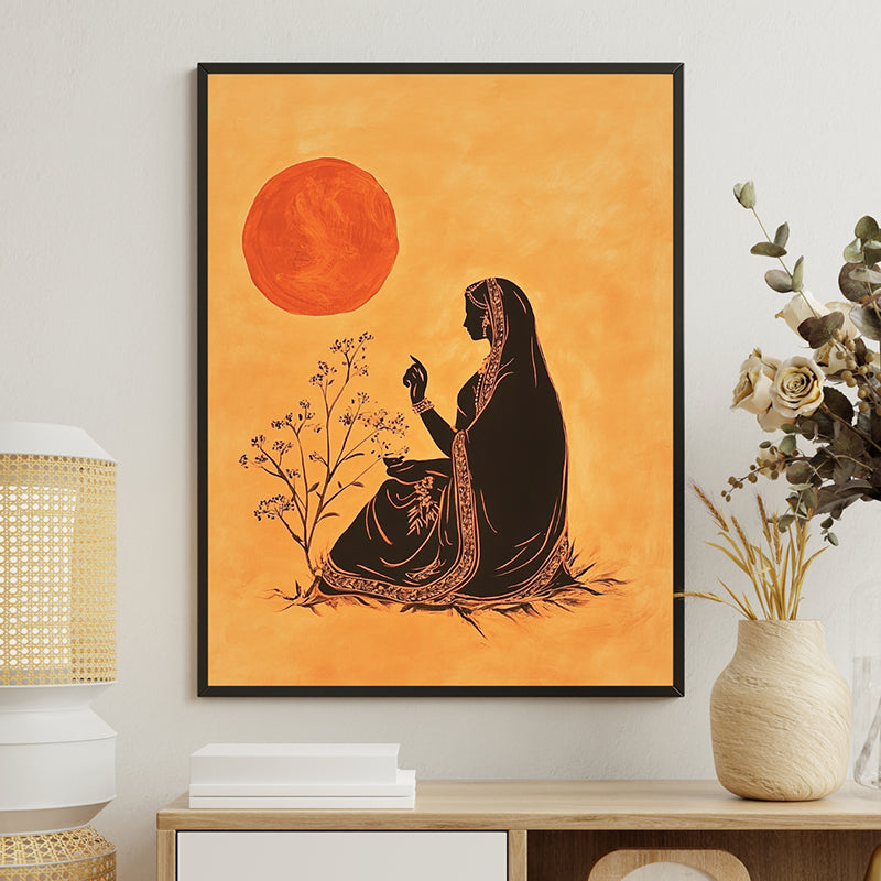 Thoughts Of Dusk Canvas Wall Art With Resin Frame