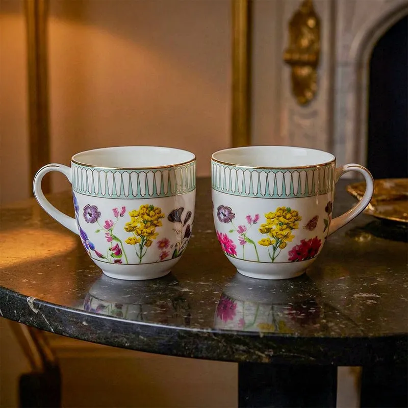 Basant 24k Gold Brushed Porcelain Coffee Mug (280 mL Each) - Set of Six media 3