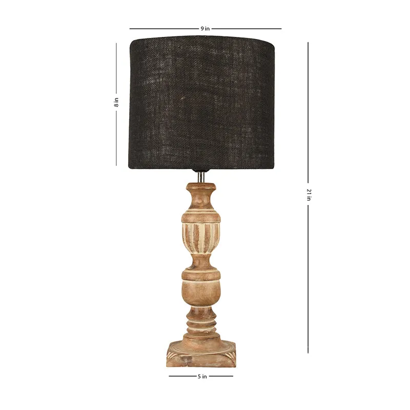 Candela Carve Fabric Table Lamp - Black media 5