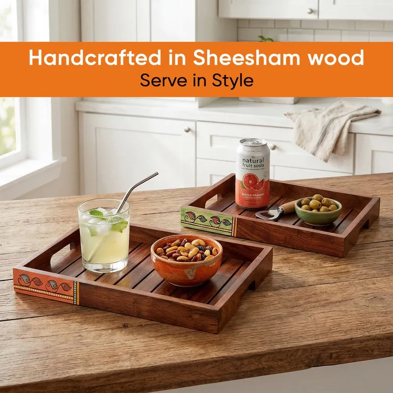 Veeyan Wooden Tray - Set Of Two media 3