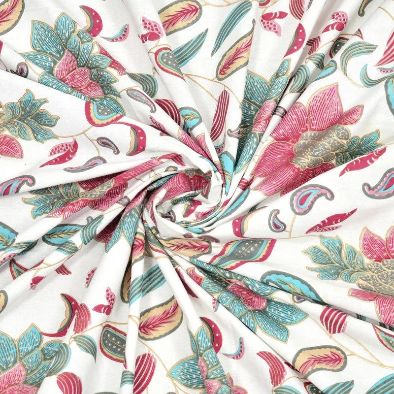 Soft Petal Cotton Bedsheet (Pink,Green)- 180 GSM media 8