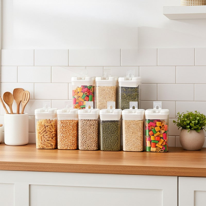 Snaplock Fresh Core Air Tight Container (White/1000 mL Each) - Set of Nine
