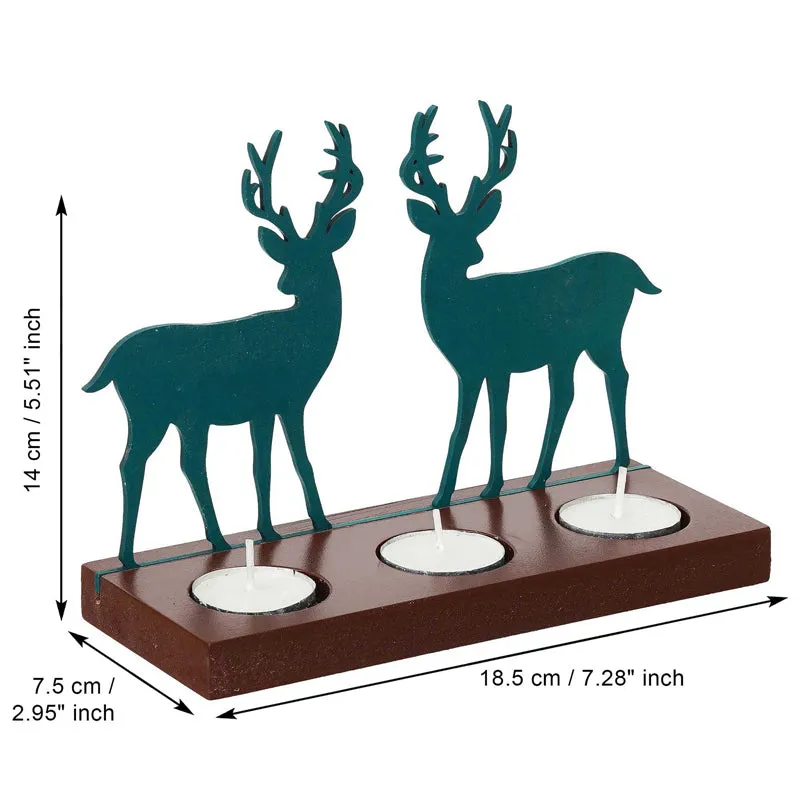 Blizten & Rudolph Wood Christmas Tea Light Holder - Green media 8