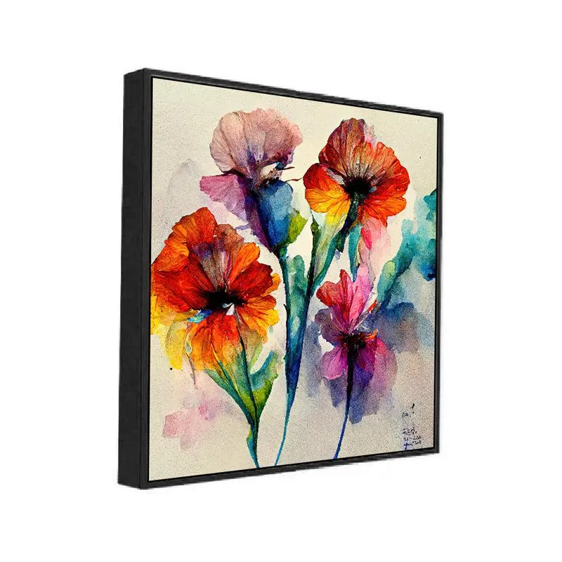 Multicolored Floral Expressionist Canvas Wall Painting media 4