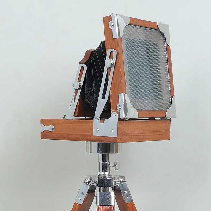 Vintage Tripod Camera Wood Showpiece media 6