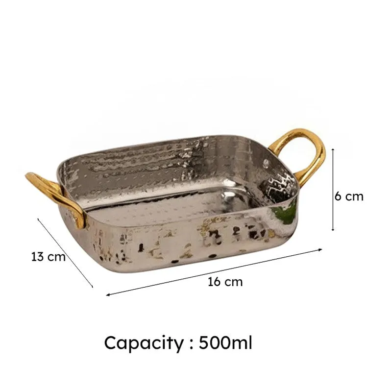Vintage Charm Hammered Rectangular Serving Pan - 500 mL media 5