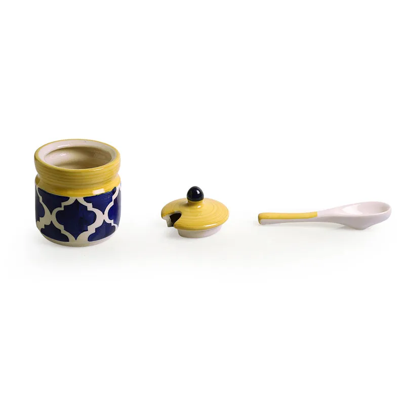 Moroccan Mile Handpainted Ceramic Jar (280 ML) - Four Piece Set media 5