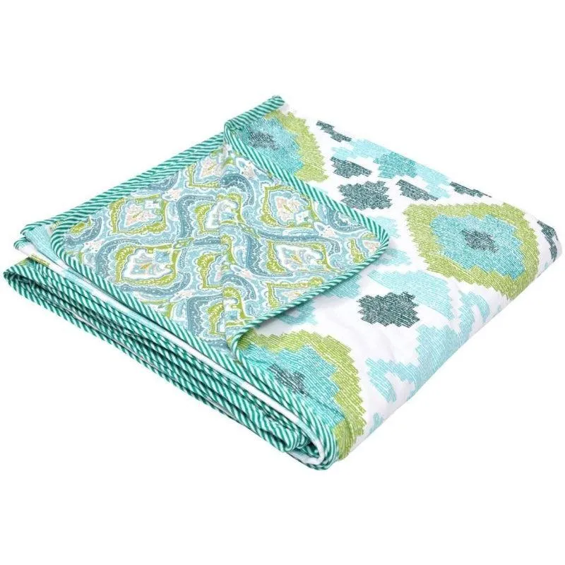 Kapali Astract Reversible Cotton Dohar (Green)  - 180 GSM media 3