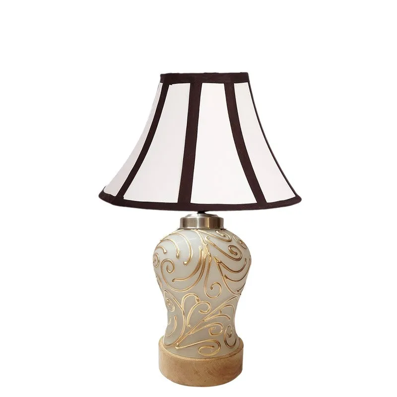Lumithra Wooden Table Lamp - White & Black media 4