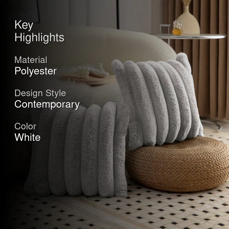 Stripe Luxe Cushion Cover Set (White) - Set Of Two media 2