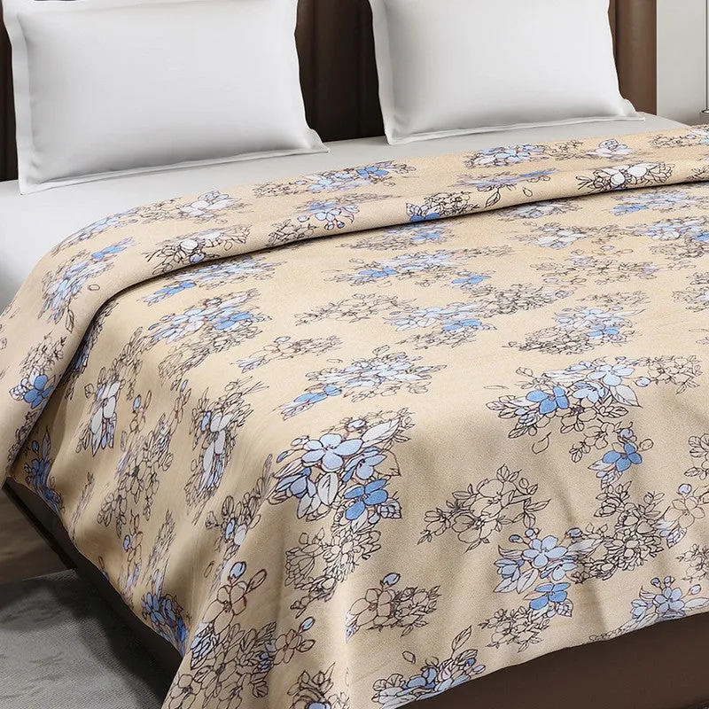 Monte Carlo Bluemora Floral Print Polyester Blanket (Peach) - 210 GSM media 5