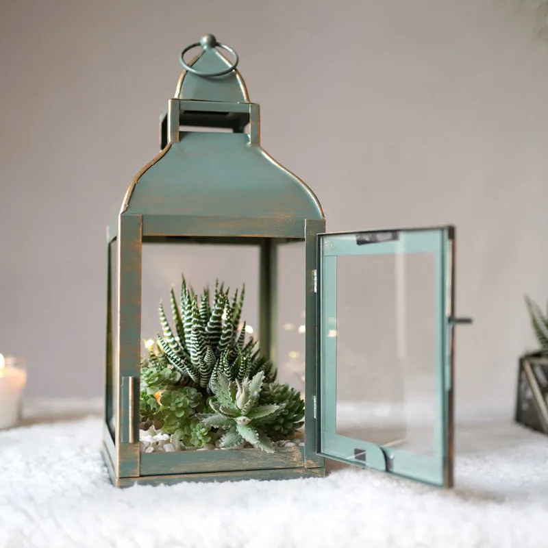 Vilara Lantern Tealight Candle Holder (Green) - Set Of Two media 5
