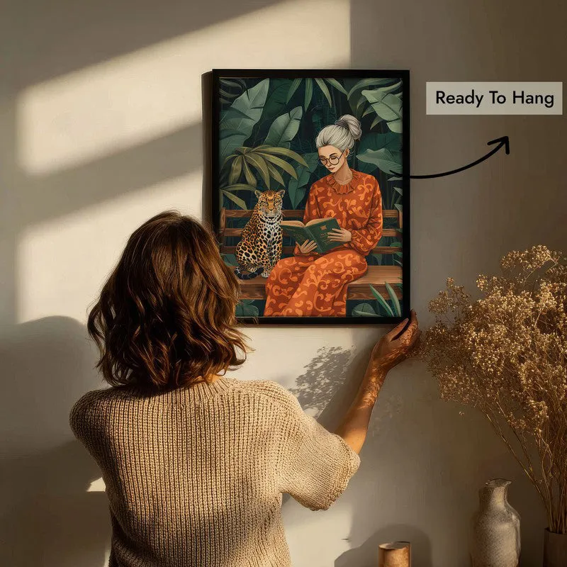 Story In Savanna Canvas Wall Painting - Black Frame media 7