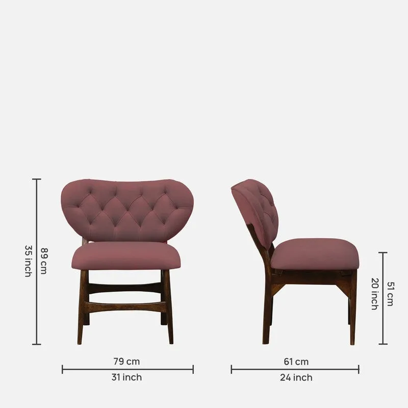 Racknest Rose Wood Accent Chair - Pink media 12