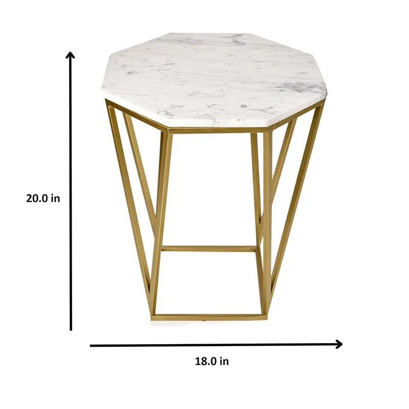 Marbihex II Marble & Iron Side Table media 6