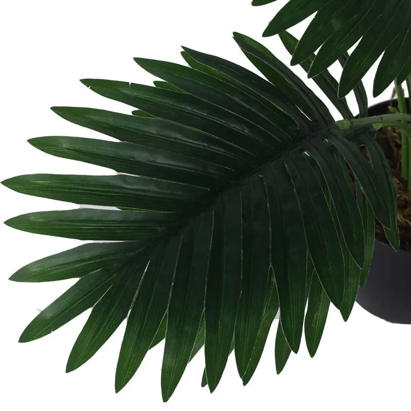 Faux Lush Areca Plam Plant With Black Plastic Pot - 1.8 Feet media 4