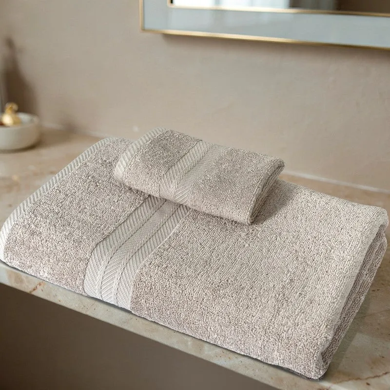 PlushAura Cotton Bath Towel (Beige) media 6