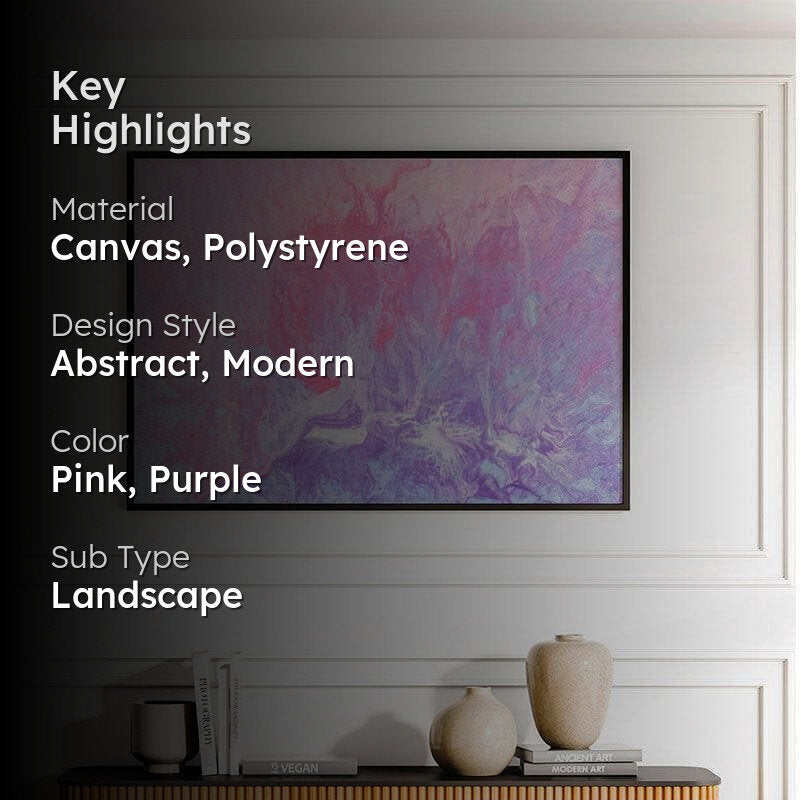Cotton Candy Canvas Wall Painting - Black Frame media 2
