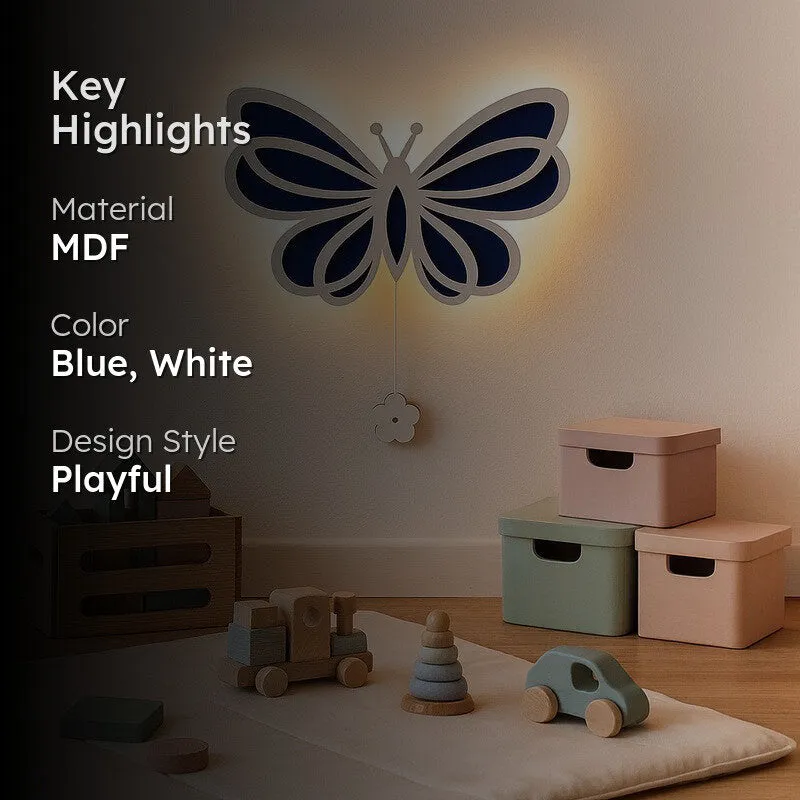 Tiny Butterfly Glow Battery Operated MDF Wall Lamp media 2