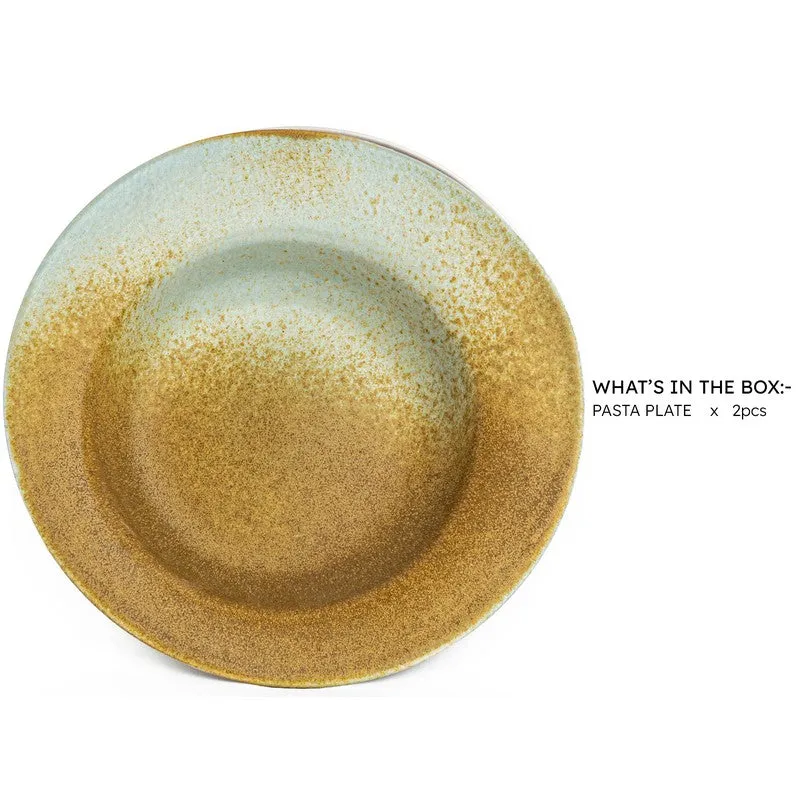 Copper Wave Ceramic Pasta Plate - Set Of Two media 4