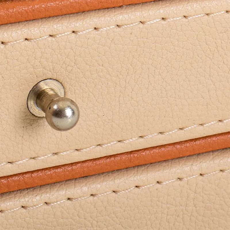 Tisca Curve Faux Leather Desk Organizer - Beige media 5