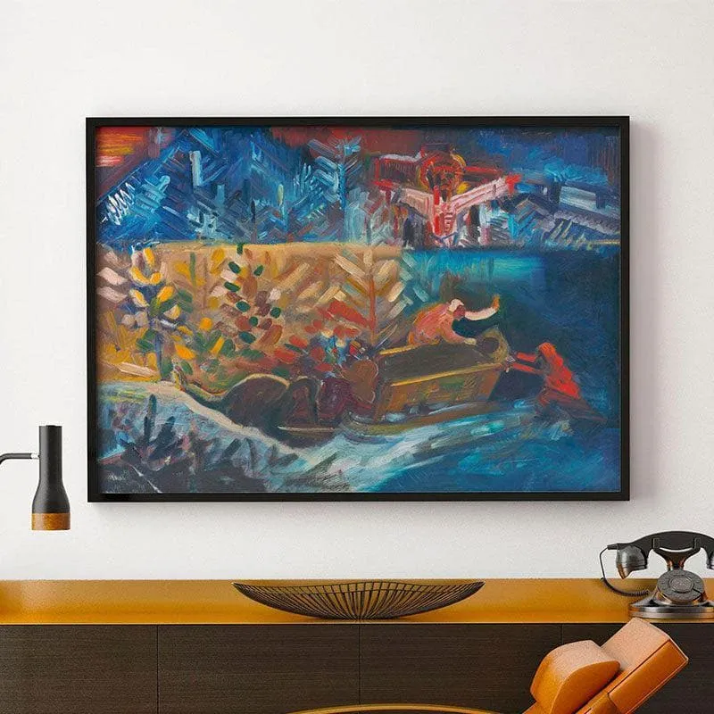 Carrying The Sick Canvas Wall Painting - Black Frame media 3