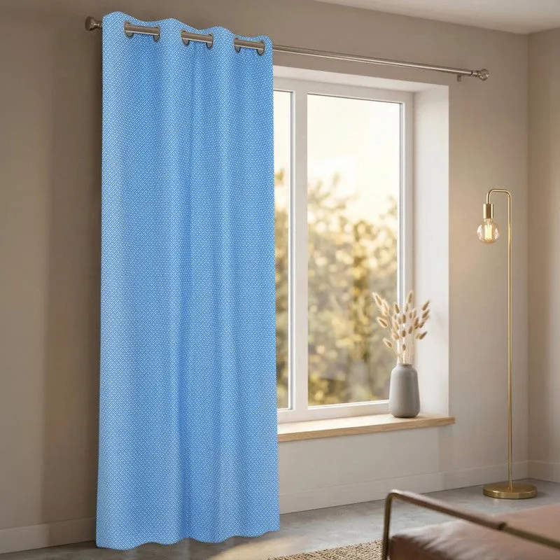 Form Ease Cotton Room Darkening Curtains - Blue media 4
