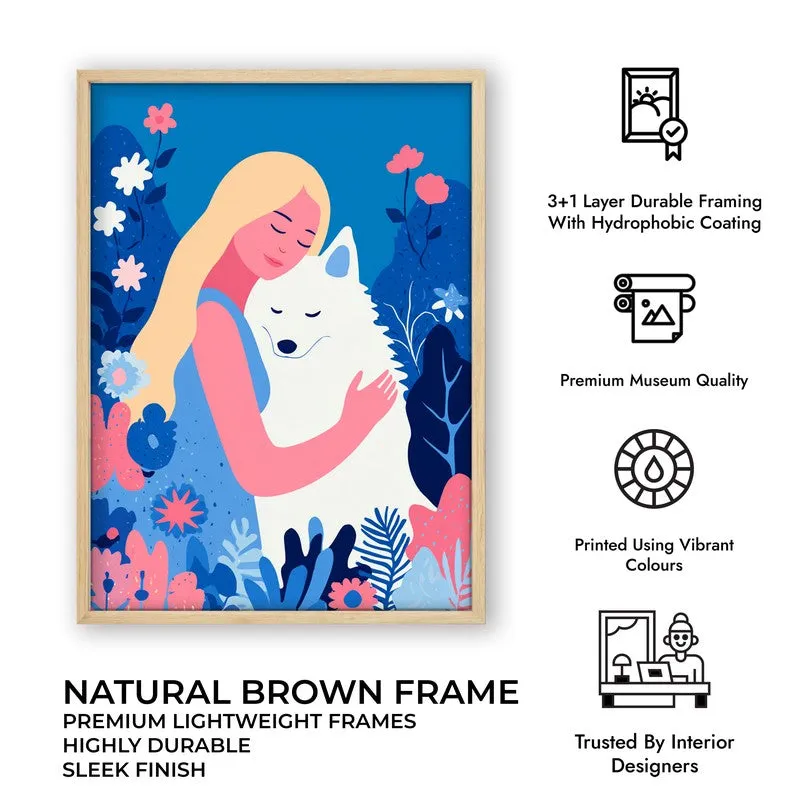 Ivory Embrace Canvas Wall Painting - Brown Frame media 10
