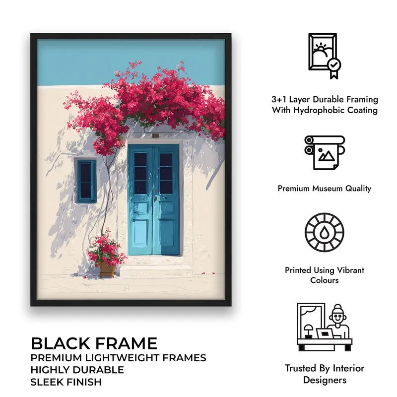 Blooming Vacation Canvas Wall Painting - Black Frame media 9