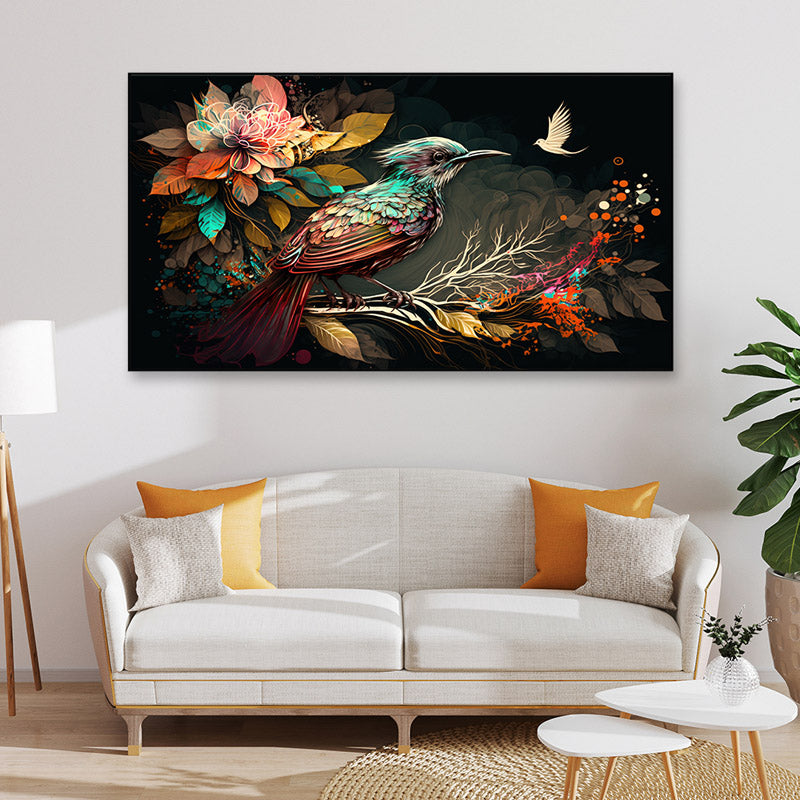Humming Bird Kaleido Canvas Wall Painting