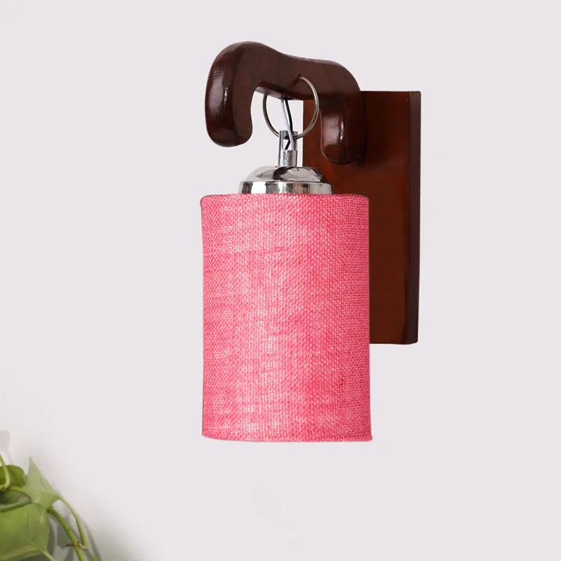 Klarion Jute & Wooden Wall Lamp - Red media 3