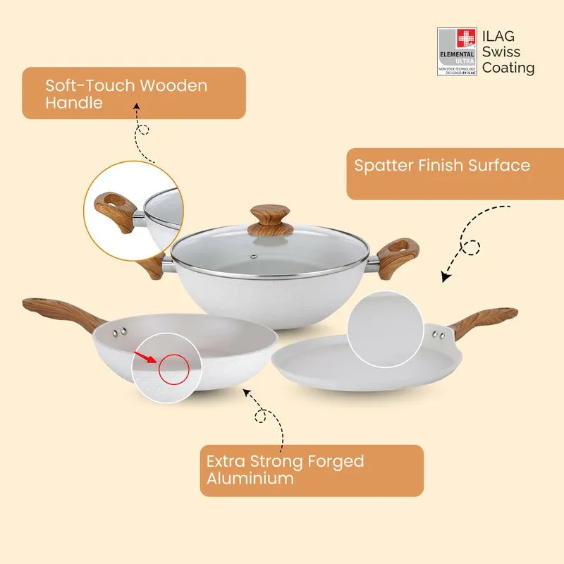 Salford Non Stick Cookware Set (White) - Three Piece Set media 5