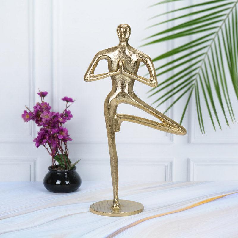 Yoga Asana Golden Showpiece