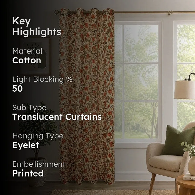 EthnoWeave Floral Cotton Curtain media 2