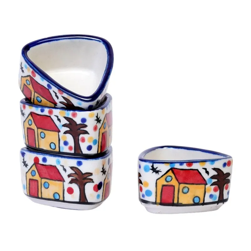 Bowlva Ceramic Dip Bowls (Multicolor ,50 mL Each) - Set Of Four media 4