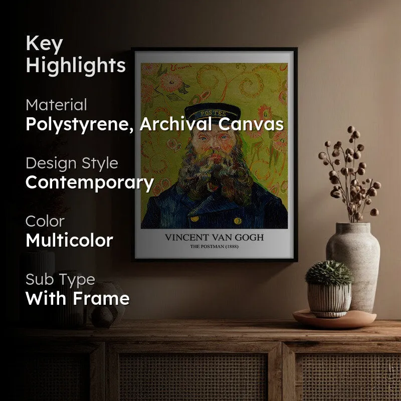 The Postman Vincent Van Gogh Archival Canvas Wall Painting - Black Frame media 2