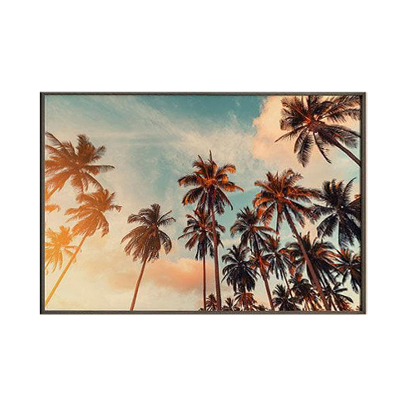 Tall Palm Trees Canvas Wall Painting - Black Frame media 6