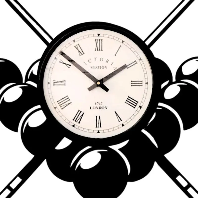 Pool Game Steel Analog Wall Clock media 5